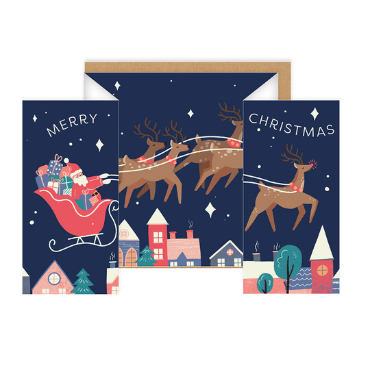 Santa's Sleigh Concertina Card