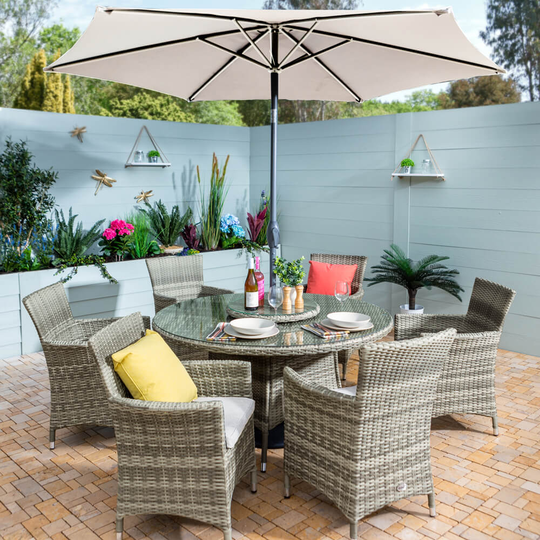 2021 Hartman Westbury 6-Seat Garden Dining Set - Beech/Dove