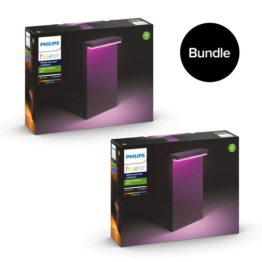 Philips Hue -2x ​Nyro Outdoor Lamp Pedestal - White & Color Ambiance - Bundle