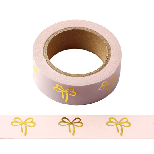 Pink Gold Bows Washi Tape