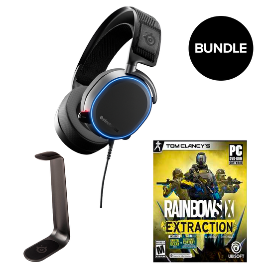 Steelseries - Arctis Pro Gaming Headset & HS1 Headsetstand & Rainbow 6 Extraction - Bundle