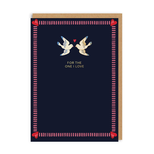 For The One I Love Doves Enamel Pin Greeting Card