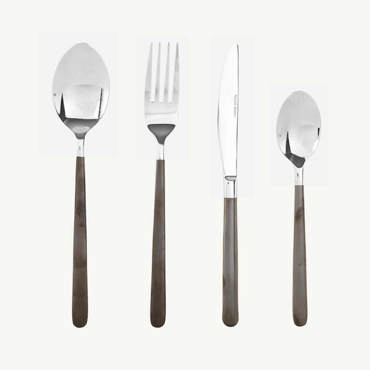 Exmoor Cutlery Set, Gun Metal, 4 Place Setting