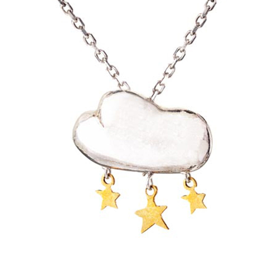 Cloud Necklace, White Gold