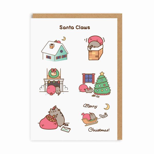 Pusheen Santa Claws Christmas Card