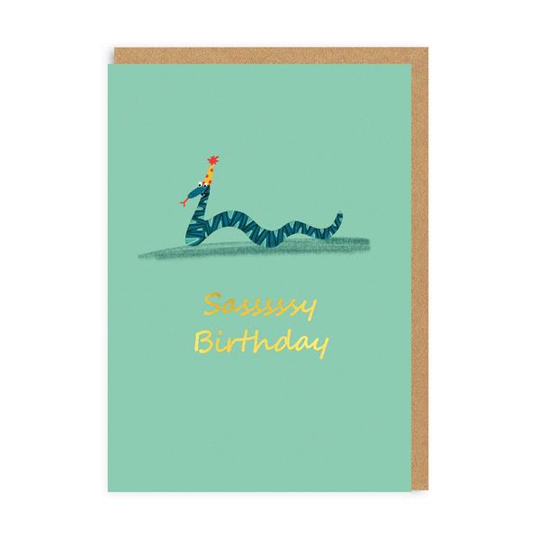 Sasssy Snake Happy Birthday Card