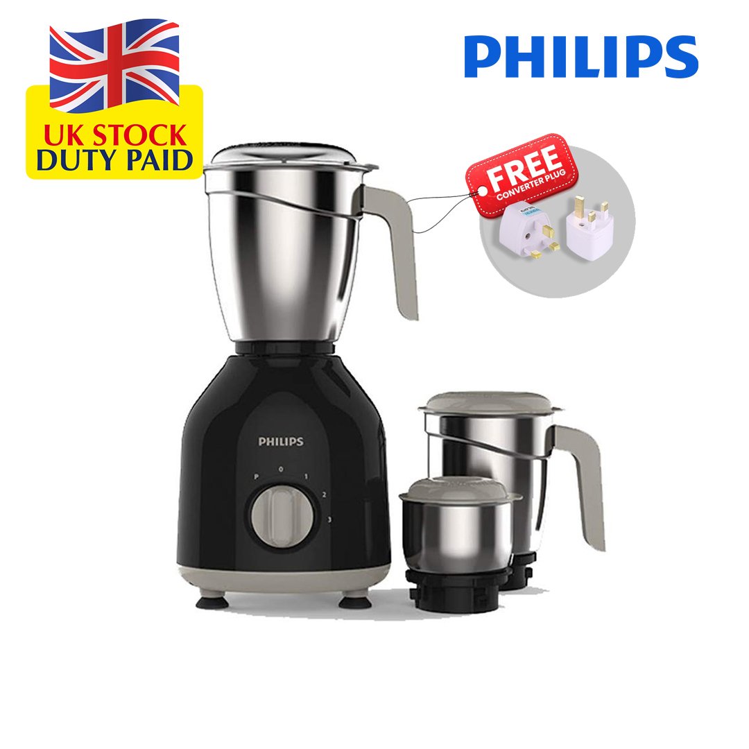 Philips HL7756 Mixer Grinder, 750W, 3 Jars (Black)