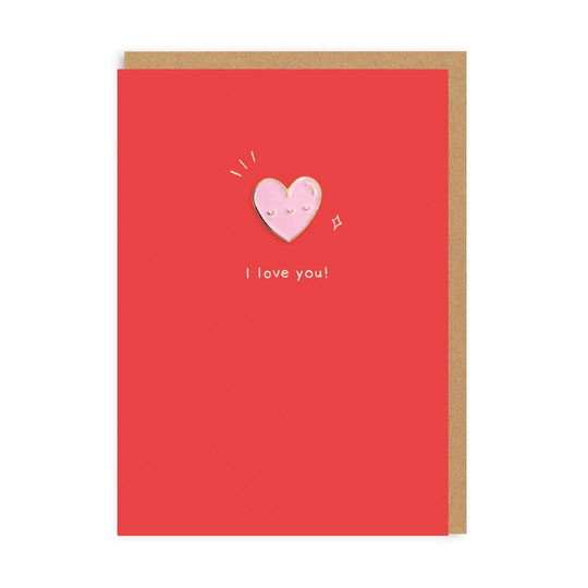 Heart Enamel Pin Greeting Card