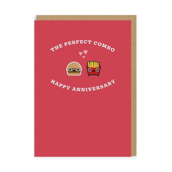 Burger & Fries Perfect Combo Anniversary Woven Patch Card