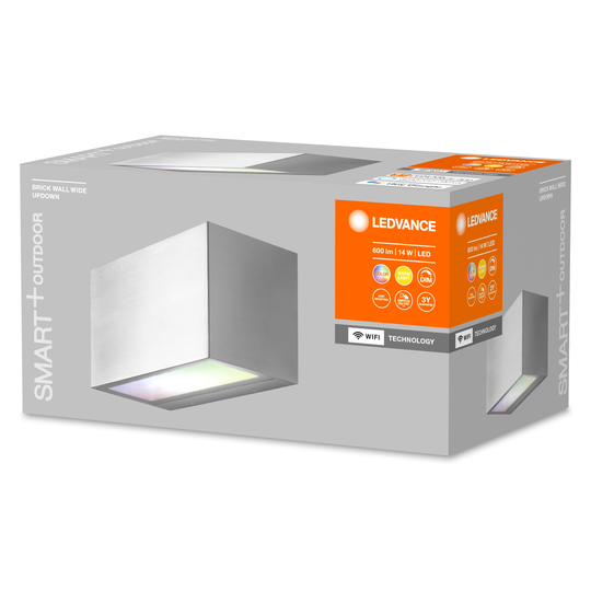 Ledvance - Smart+ - Brick Outdoor Wall Lamp Steel RGBW - WiFi