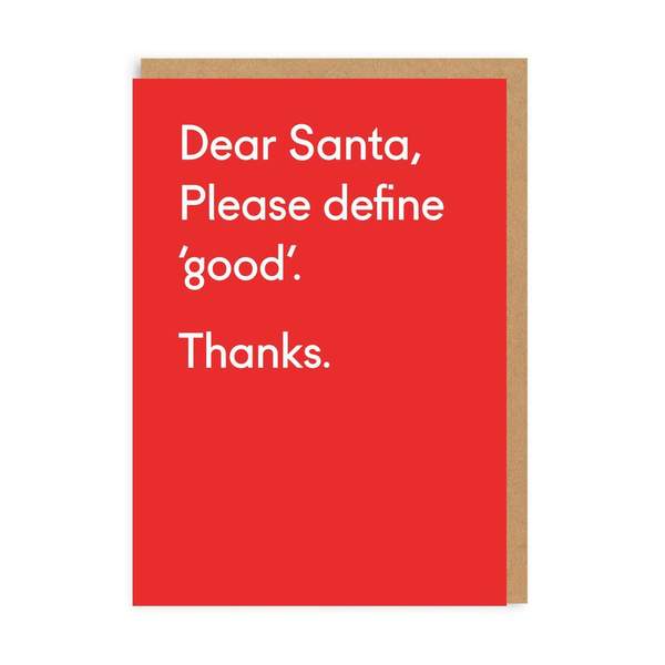Please Define Good Santa Christmas Card