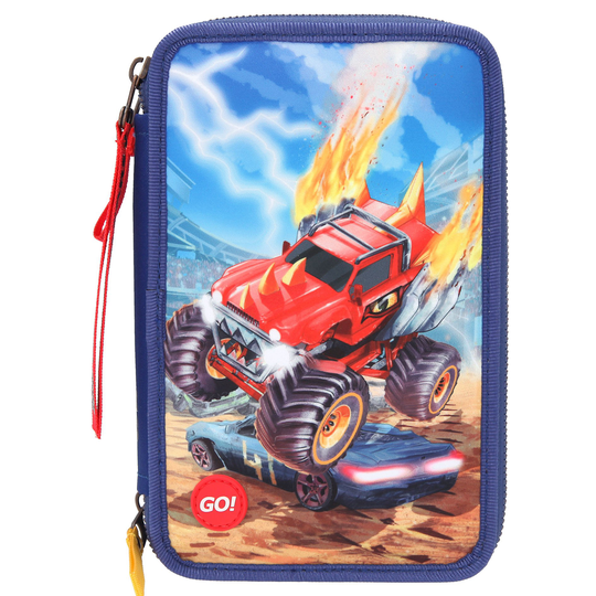Monster Cars - Tripple Pencil Case -LED - Monster Truck - (0411859)