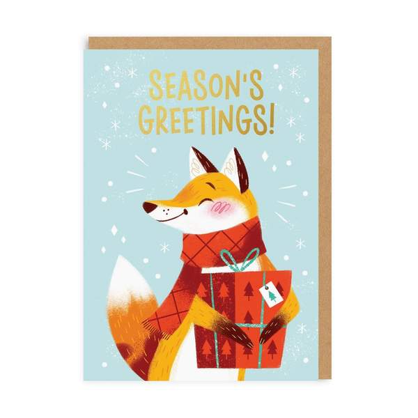 Season's Greetings Fox Christmas Card