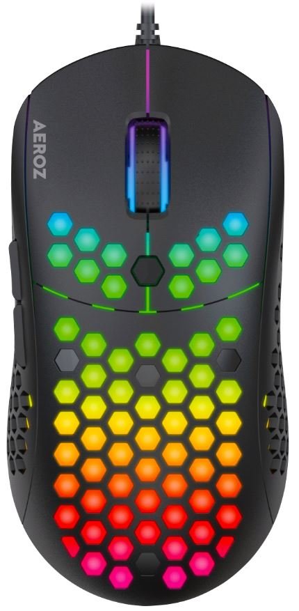AEROZ - GM-1000 RGB -LIGHTWEIGHT GAMING MOUSE - BLACK (Sunplus 199)