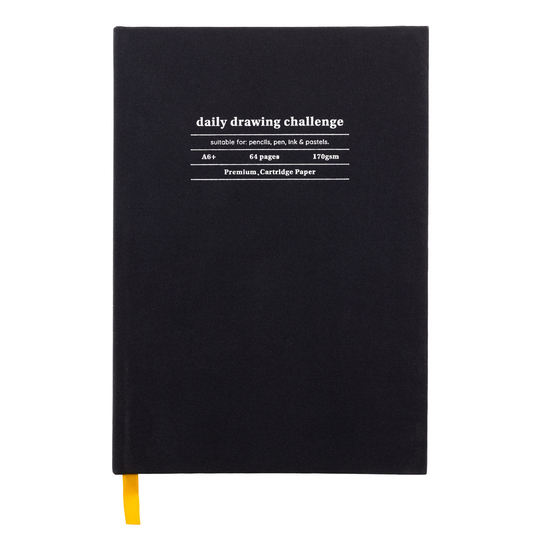 Black Daily Drawing Challenge Sketchbook
