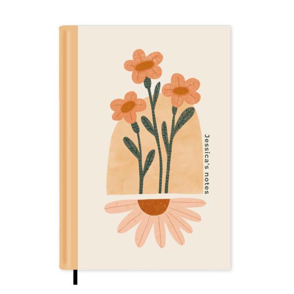 Three Flowers Notebook A5 - Personalised