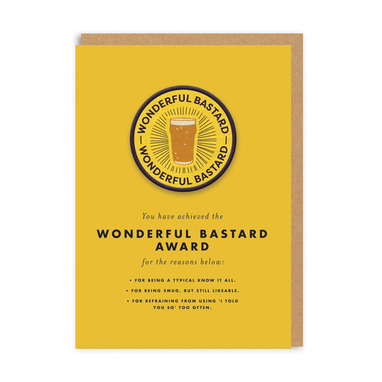 Wonderful Bastard Woven Patch Greeting Card