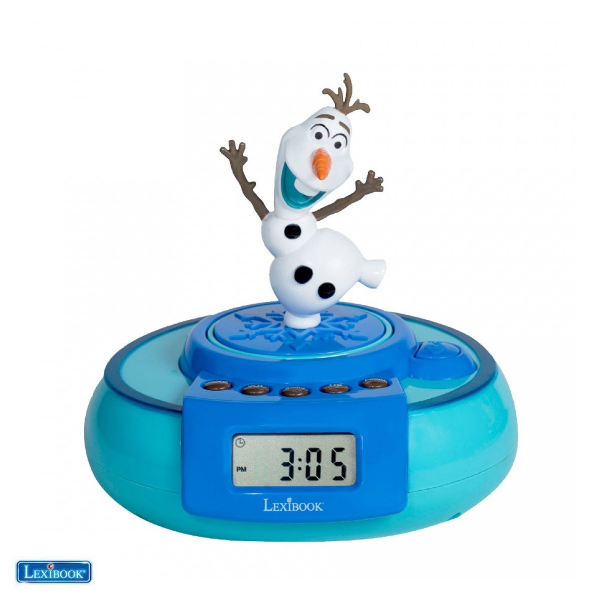 Lexibook - Disney Frozen Radio Alarm Clock with Olaf jumping character (RL985FZ)
