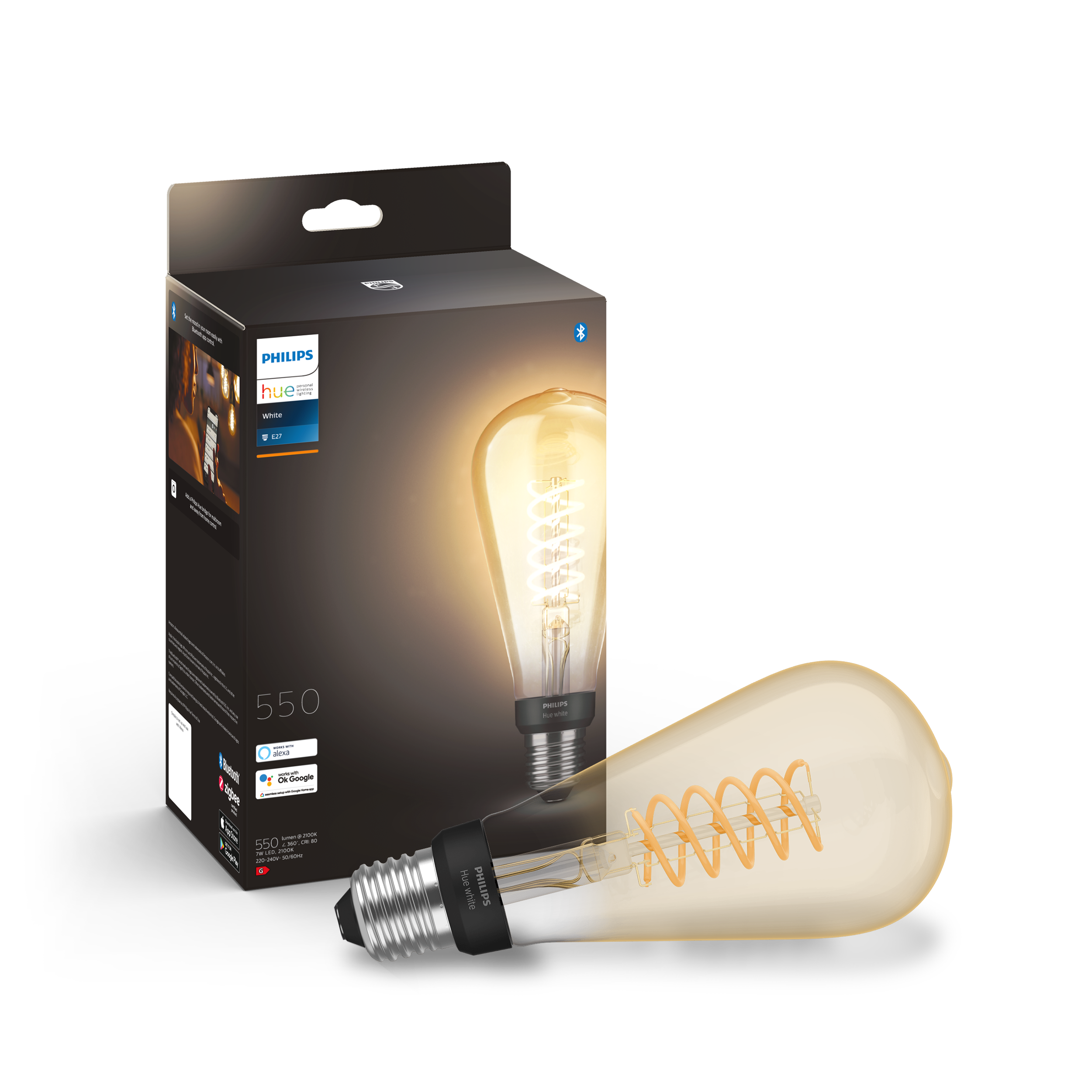 Philips Hue - E27 Filament ST72 - White Ambiance