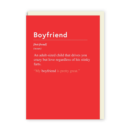 Boyfriend an Adult Sized Child Greeting Card