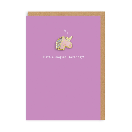Unicorn Enamel Pin Greeting Card