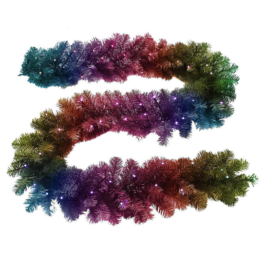 Twinkly - Pre-Lit Garland – App-controlled LED Artificial Christmas Garland with 50 RGB+W