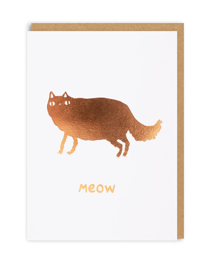 Meow Cat Copper Foil Greeting Card