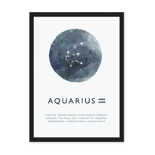 A4 Zodiac Riso Prints, Aquarius