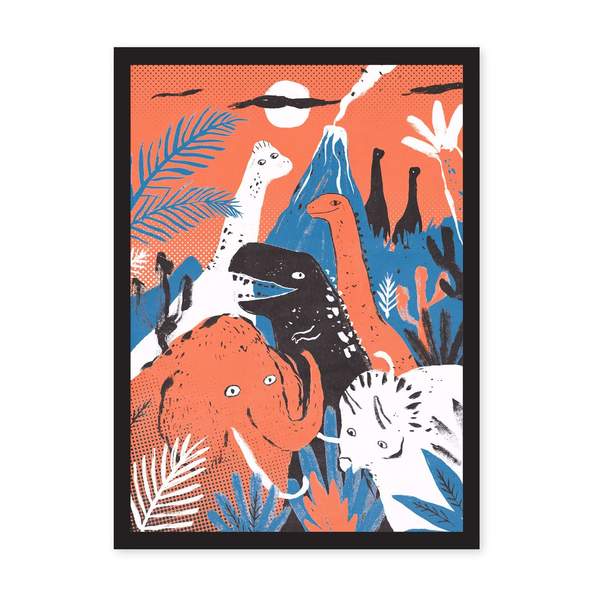 A4 Dinosaurs Riso Print