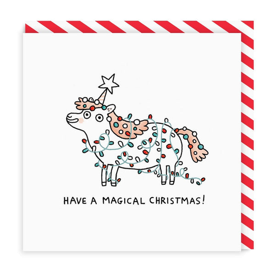 Magical Unicorn Square Christmas Card