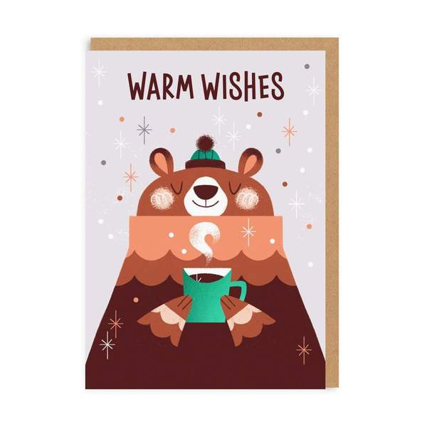 Warm Wishes Bear Christmas Card