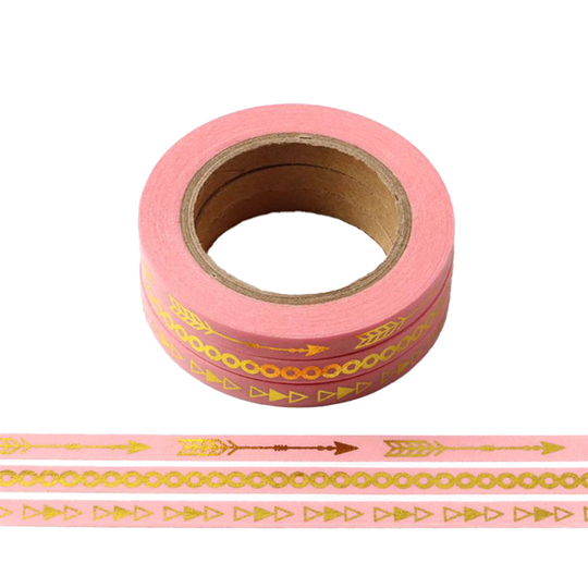 Pink Gold Arrows Washi Tape