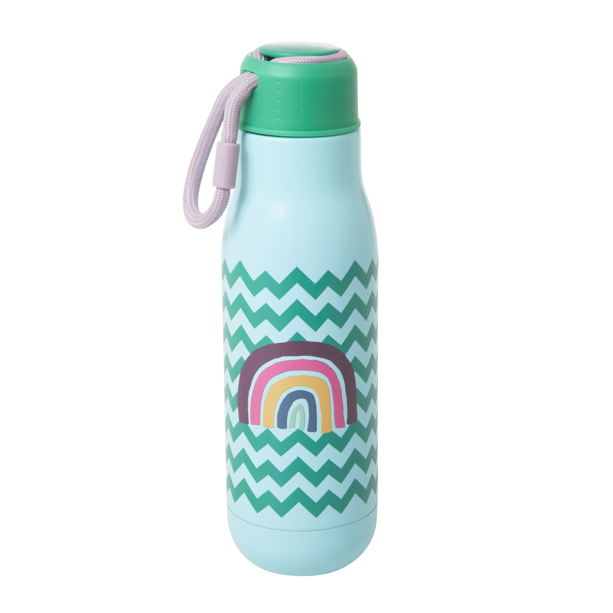 Rice - Stainless Steel Thermo Drinking Bottle 500 ml - Zig Zag and Rainbow Print