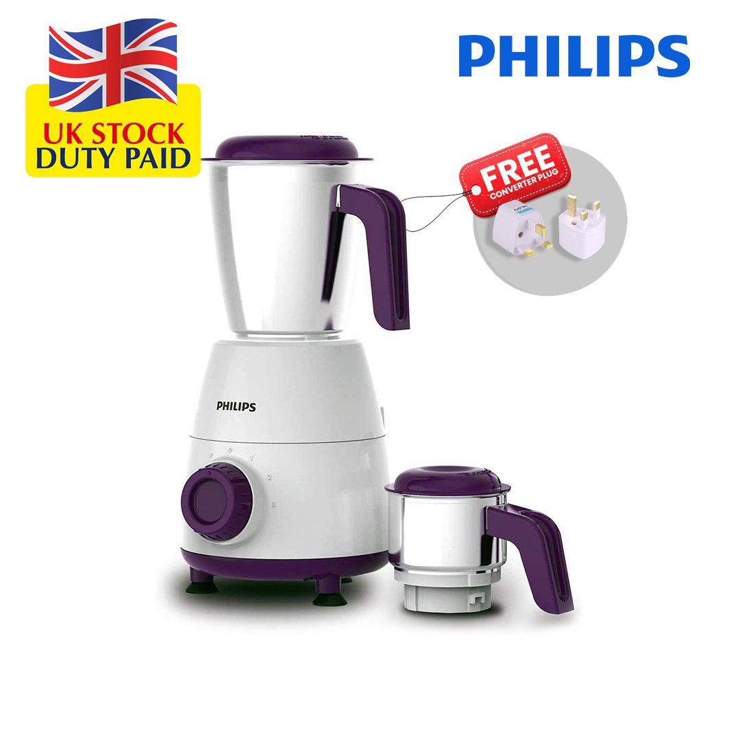 PHILIPS HL7506/00 Mixer Grinder, 500W, 2 Jars (Purple)