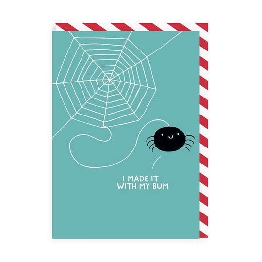 I Made It With My Bum Blue Greeting Card
