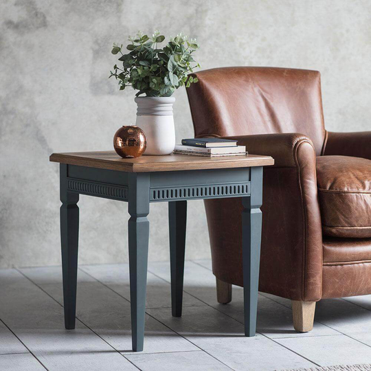 The Atlantic Side Table Blue Grey