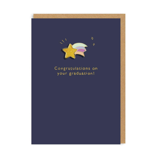 Shooting Star Graduation Enamel Pin Greeting Card
