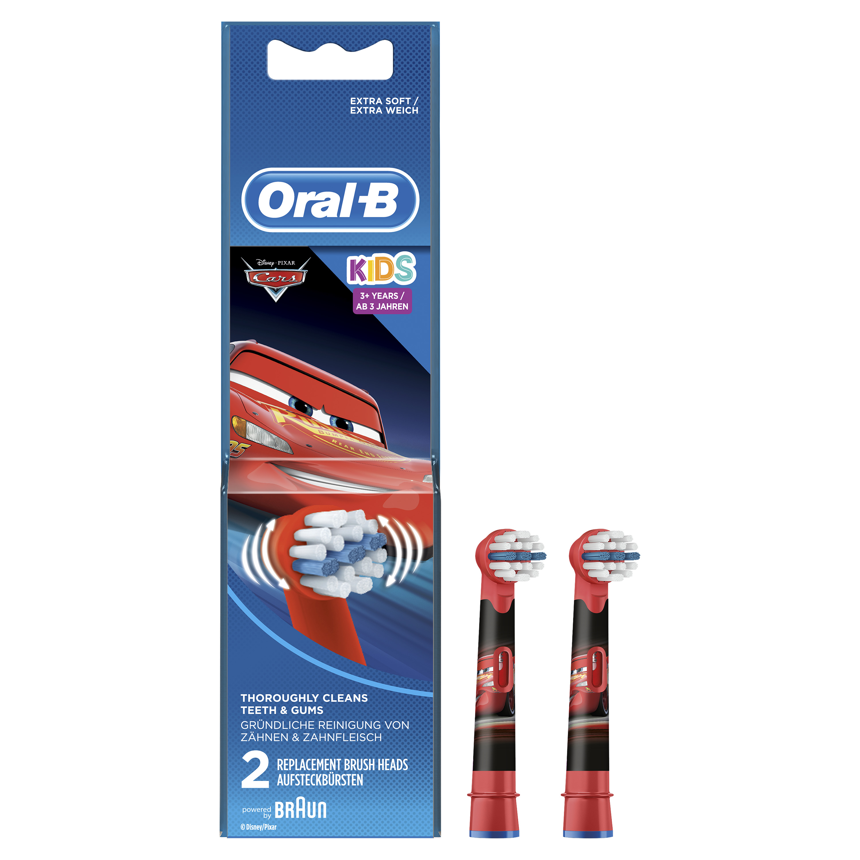 Oral-B - Kids Toothbrush Head (2 pcs) Cars, Mickey and Princess mix