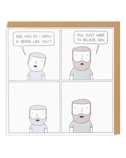 How do I grow a beard Square Greeting Card