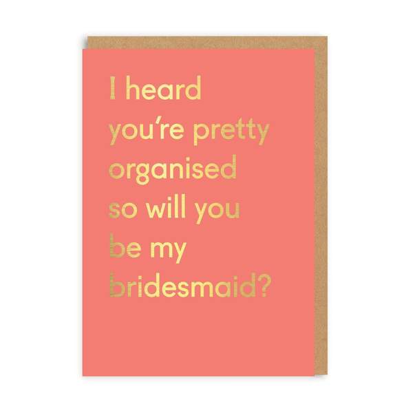 Bridesmaid Organised Wedding Greeting Card