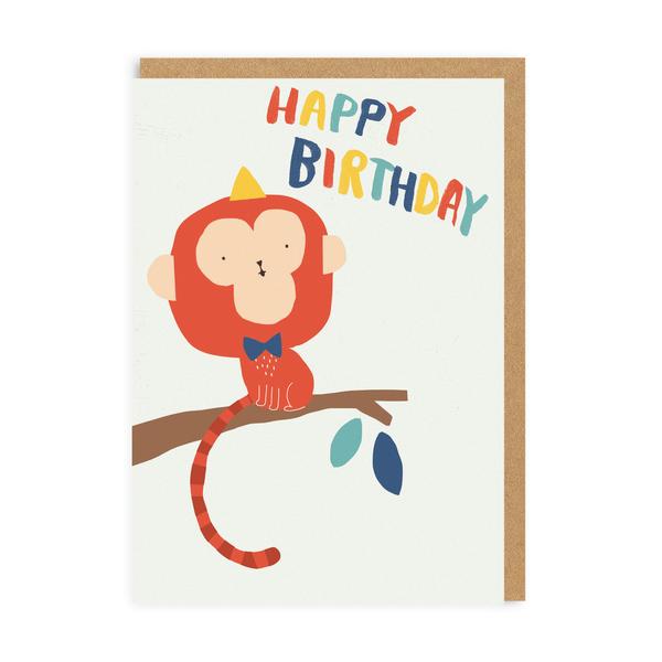 Happy Monkey Birthday Card