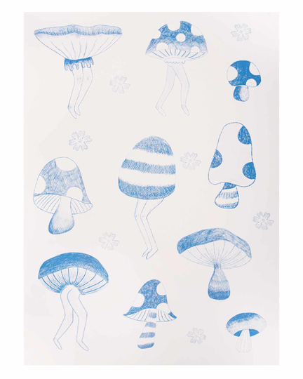 Scratchy Shrooms A3 Riso Print