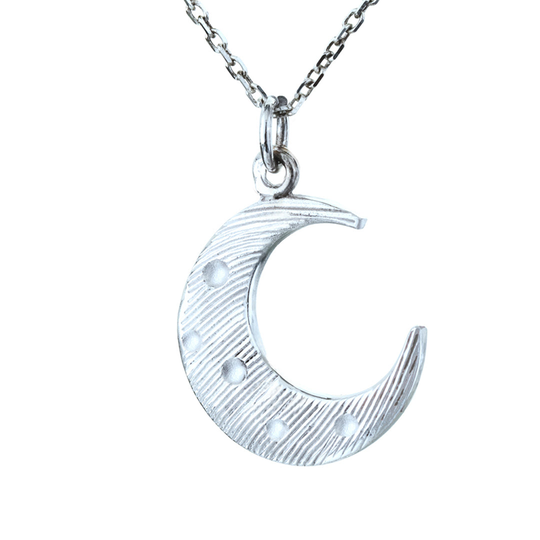 Moon Necklace, White Gold