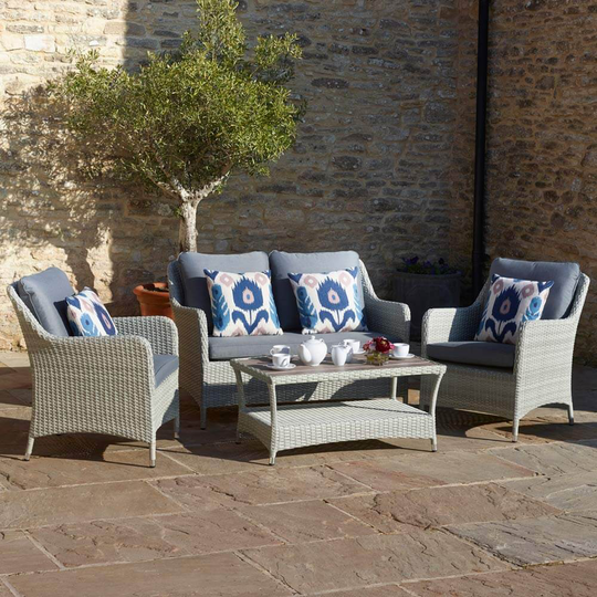 2021 Bramblecrest Tetbury 2-Seat Sofa Set With 2 Sofa Chairs & Coffee Table - Cloud