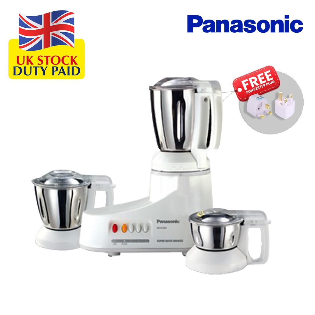 Panasonic MX-AC360S-H 550-Watt Mixer Grinder with 3 Jars (Grey)
