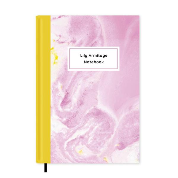 Pink Marble Notebook A5 - Personalised