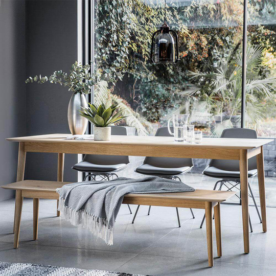 The Modern Light Oak Extending Dining Table Set (2m)
