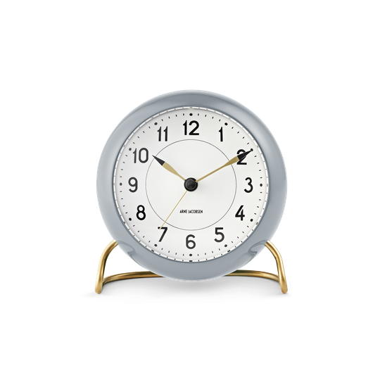 Arne Jacobsen - Station Table ​Clock ​ - Grey/White (43674)