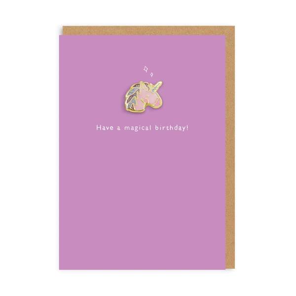 Unicorn Enamel Pin Greeting Card