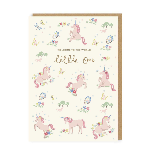 Hello Little One Unicorn Greeting Card